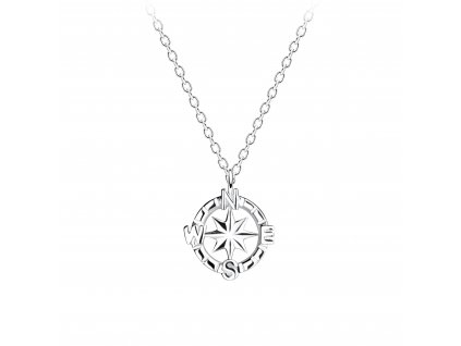 Stříbrný náhrdelník s kompasem