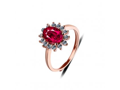 Stříbrný prsten Rebeka s červeným kamenem (6)