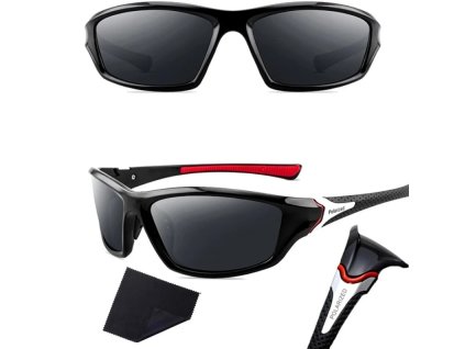 Pánské polarizační sluneční brýle, černé matné obroučky, UV-400 kat. 3 filtr