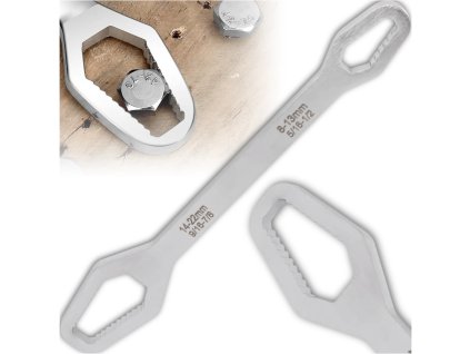 Dvouhlavý očkový klíč 8-22 mm, chrom-vanadová chirurgická ocel, délka 23 cm