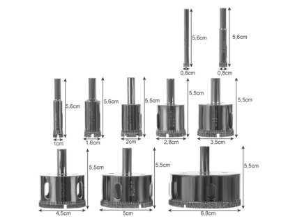 Diamantové děrovky - sada 10 ks. Bigstren 21641