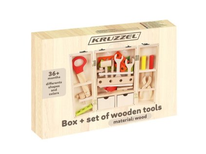Krabice + sada dřevěného nářadí 22697