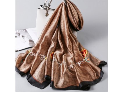 Elegantní Šátek ze 100% Šifonu, 180x90 cm, Ideální k Jarním Bundám a Zimním Kabátům