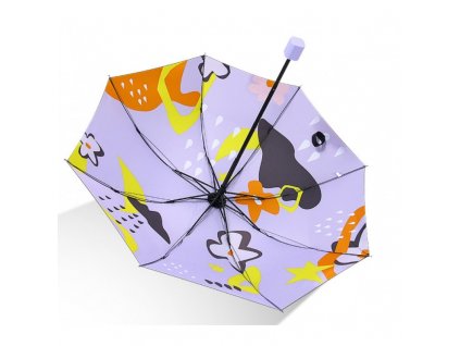 Klasický Deštník s Barevným Potiskem, Průměr 95 cm, Délka 66 cm, Vinylová Tkanina
