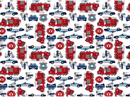 Bavlněné povlečení 140x200 1111E Hasičský sbor Policie Policie