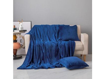Přehoz z mikrovlákna 200x220 Solo navy blue