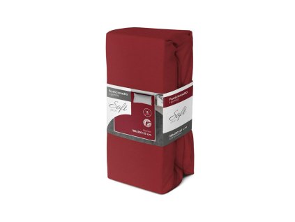 Prostěradlo z měkkého žerzeje s gumičkou 180x200 červené na matraci 25 cm