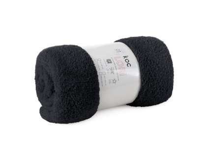 Flano židle přehoz 70x160 černá mikrovlákno měkké Lori D91