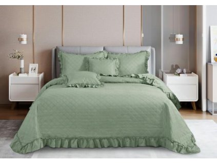 Přehoz na postel s volánky 240x220 Ruffy sage ruffle romper glamour decorative I2