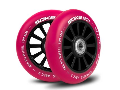 Kola koloběžky 100 mm rubínová 2 ks