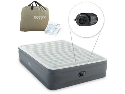Nafukovací matrace 203x152 cm s vestavěnou elektrickou pumpou INTEX 64906ND pro pohodlné spánek a kempování