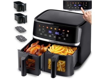 Velká černá vzduchová fritéza Berdsen BD-657 s moderním designem