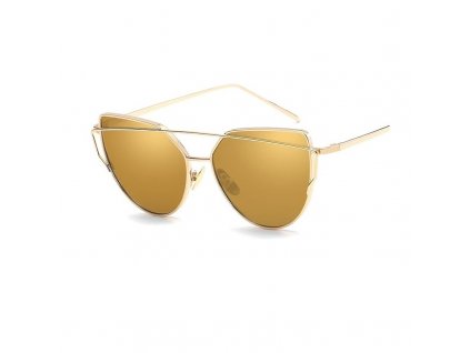 Sluneční brýle GLAM ROCK FASHION, zlaté, UV 400 filtr, rozměry 143x53x49 mm