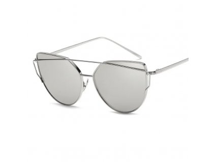 Zrcadlové sluneční brýle GLAM ROCK FASHION, stříbrné, UV 400 filtr, celková šířka 143 mm