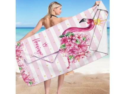 Obdélníková plážová osuška s originálním vzorem, 150x70 cm, polyester, rychleschnoucí