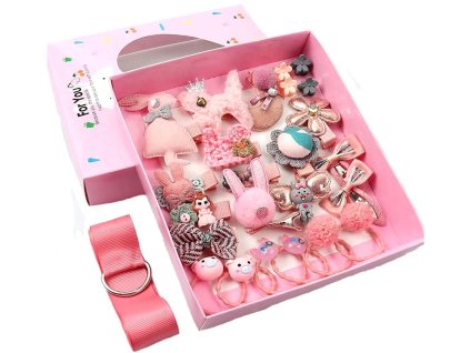 Sada 24 Růžových Manžetových Knoflíčků pro Holčičky, Velikost 6 cm do 1 cm, Ručně Vyráběné