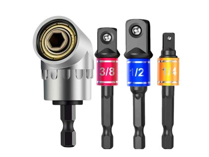 Úhlový adaptér do vrtacího šroubováku s upínáním bitů 1/4 3/8 1/2 HEX

Úhlový adaptér pro vrtací šroubovák