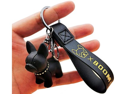 Přívěsek na klíče s motivem buldočka