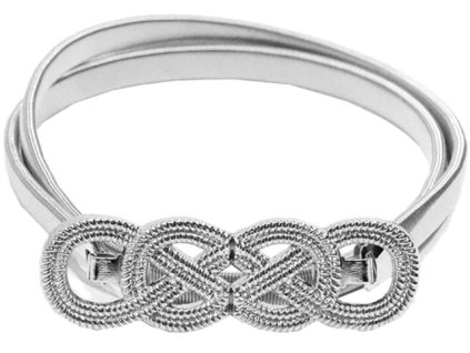 Stříbrný dámský kovový pásek se zapínáním na pružinu