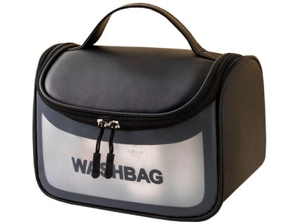 Velká průhledná voděodolná kosmetická taštička na zavěšení