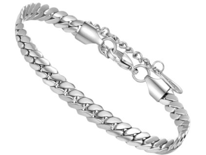 Stříbrný elegantní náramek z chirurgické oceli řetízkový