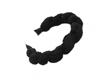 Pletená silná Čelenka, černá, průměr 12 cm, šířka 4 cm