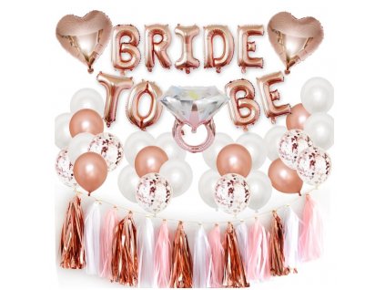 Sada Příležitostných Balónků Bride to Be BLN01 s Krásným Motivem a Zářivými Barvami