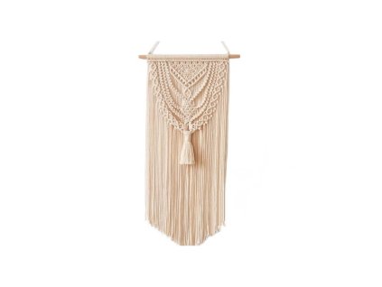 Makramé Závěs na Zeď Boho Styl, 5mm Bavlněná Šňůra, 41x80 cm