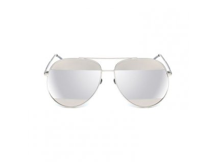 Stříbrné Aviators Zrcadlové Sluneční Brýle s Kovovými Prvky, Ideální pro Jarní a Letní Stylizaci