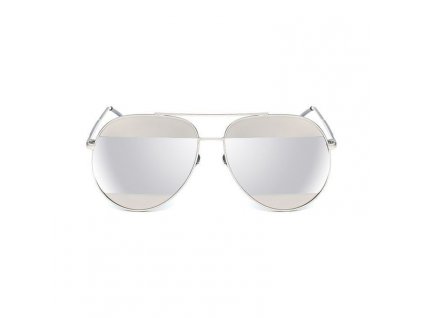 Stříbrné Aviators Zrcadlové Sluneční Brýle s Kovovými Prvky, Ideální pro Jarní a Letní Stylizaci