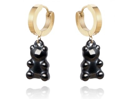 Elegantní a Stylové Náušnice ze Stali Chirurgické Pozlacené 14k Zlatem, světlé zlato, s Anglickým Zapiětím