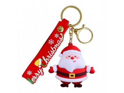 Přívěsek na klíče Pan Santa Claus, délka 5,5 cm, šířka 3,8 cm, rozměry přívěsku 10,5 x 1,7 cm