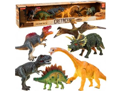 Pohyblivé Figurky Dinosaurů, 6 ks, Plastové, Výška 7 cm