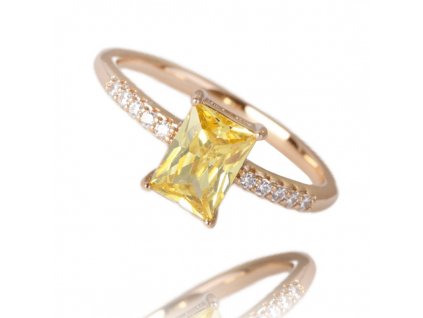 Prsten z nerezové oceli pokovený 14karátovým zlatem, světle zlatá barva, velikost US8 EU17
