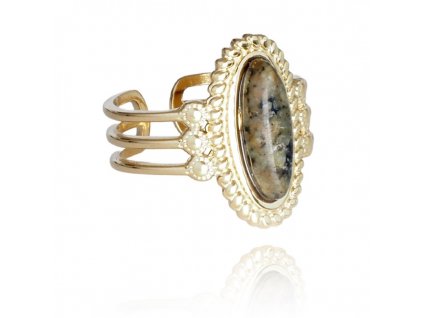 14karátový pozlacený prsten z nerezové oceli, světle zlatá barva, odolný vůči povětrnostním vlivům
