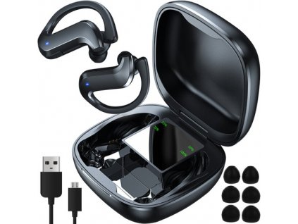 Bezdrátová Sluchátka 5.0 s Powerbankou, Černá, ABS + PC Materiál, Dosah až 10m