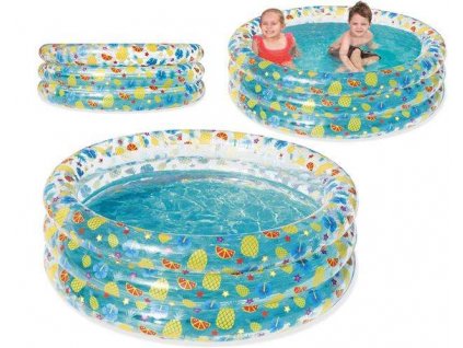 Nafukovací bazének 150x53cm, vícebarevný, PVC, s třemi prstenci