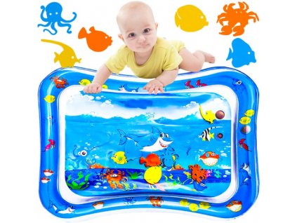 Nafukovací vodní podložka pro děti s barevnými zvířátky, vícebarevná, PVC, 60x45 cm