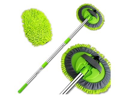 Kartáč na mytí aut s teleskopickou rukojetí a otočnou mycí hlavou