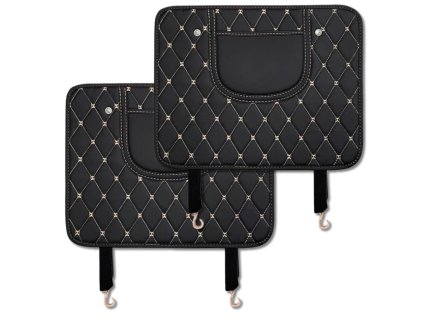 Chránič opěradla autosedačky s kapsou, prošívaný, voděodolný, 2 ks.