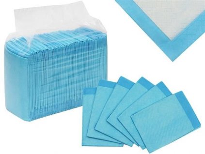 Jednorázové Absorpční Hygienické Podložky pro Zvířata - Modrá, 60x45cm, Sada 50 ks