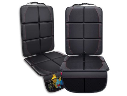Ochranná podložka do autosedačky, černá, voděodolná, organizér