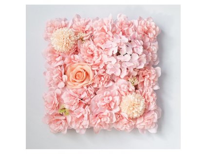 Panel s umělými květinami Tło Róż, 35x35x6 cm, jedwabný květ a plast, různé barvy