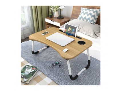 Skládací stolek na notebook a tablet STL01WZ1, bez šuplíku, rozměry 60x40 cm, výška 27 cm