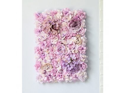 Nástěnný panel s květinovým motivem FIOLETS, 60x40x6 cm, materiál: jedwab a plast