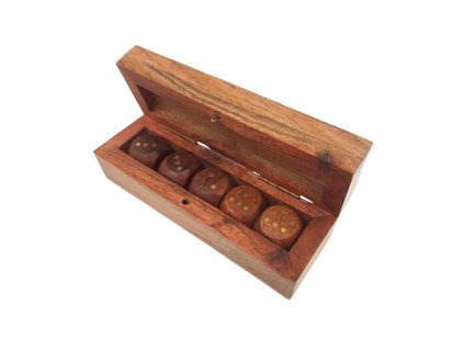 Kostky v dlouhé dřevěné krabičce - DNU-006