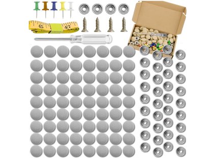 Sada na opravu stropu auta, 80 dílů, šedé nýty