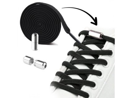 Elastické tkaničky do bot bez zavazování - černé 2 ks SDB01CZ