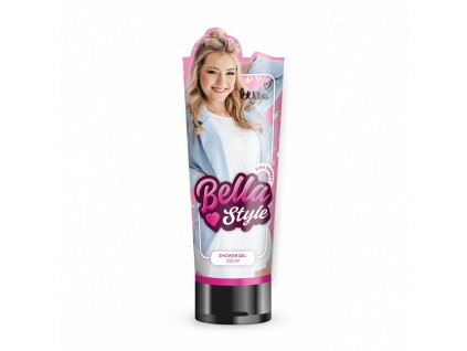 Světle růžový sprchový gel Bella Style Pink Sorbet, 250 ml, výška tuby 22 cm