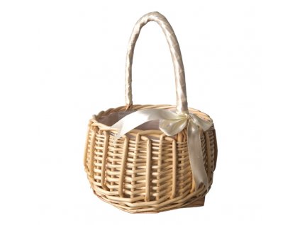 Proutěný Velikonoční Košík s Mašlí, Různé Barvy, 19 cm